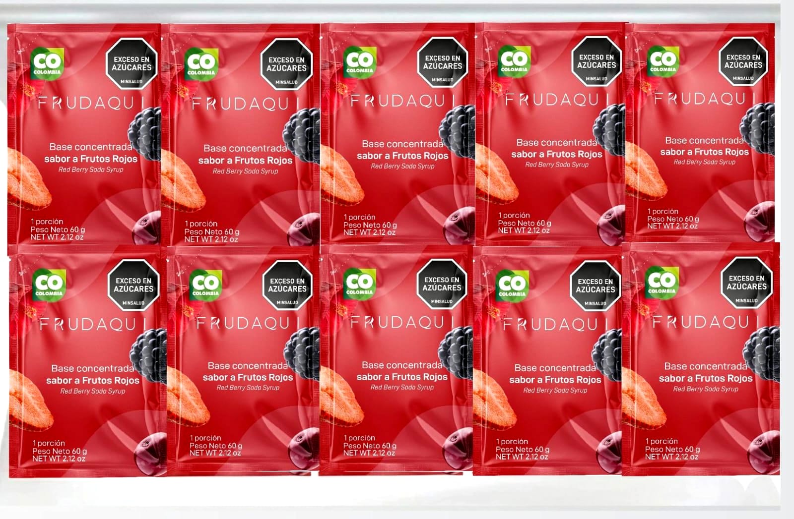 BASE CONCENTRADA DE FRUTAS 60g X 30 UDS FRUTOS ROJOS